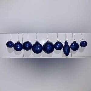 Blue Glitter Christmas Ornaments
